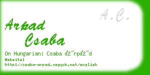 arpad csaba business card